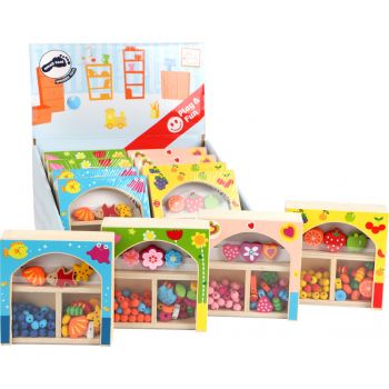 Display Perline da infilare in cassetta di legno