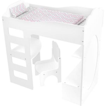 Letto a soppalco per le bambole con scrivania