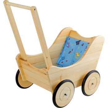 Passeggino per bambole legno naturale