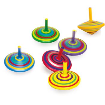 Trottola in legno a strisce